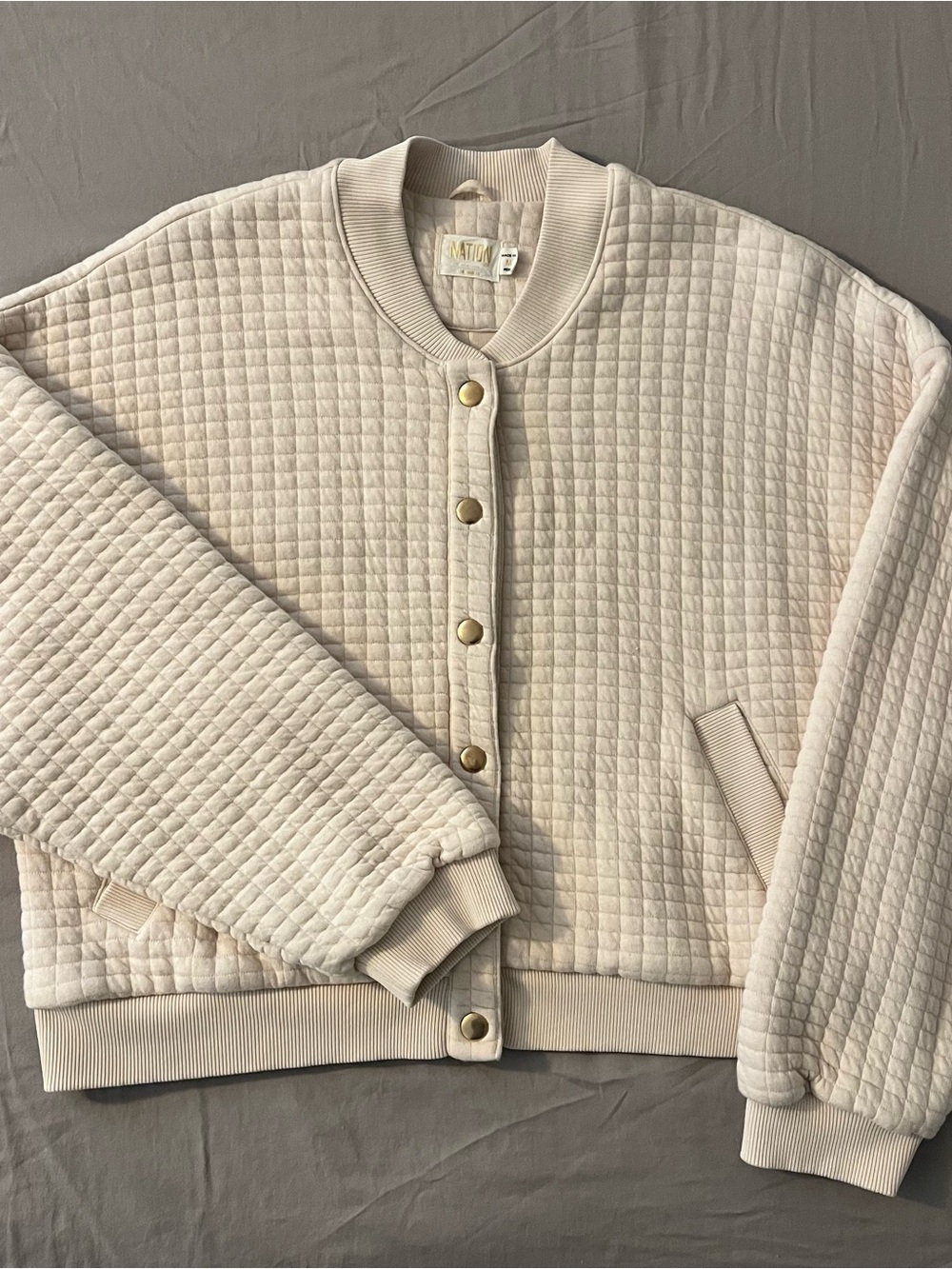 Nation LTD Logan Oversized Quilted Bomber Jacket
